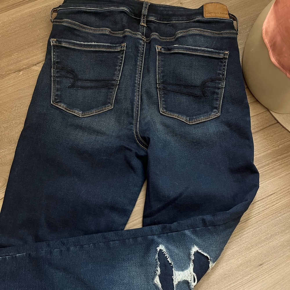 American Eagle next level stretch hi-rise ripped jegging regular size 10